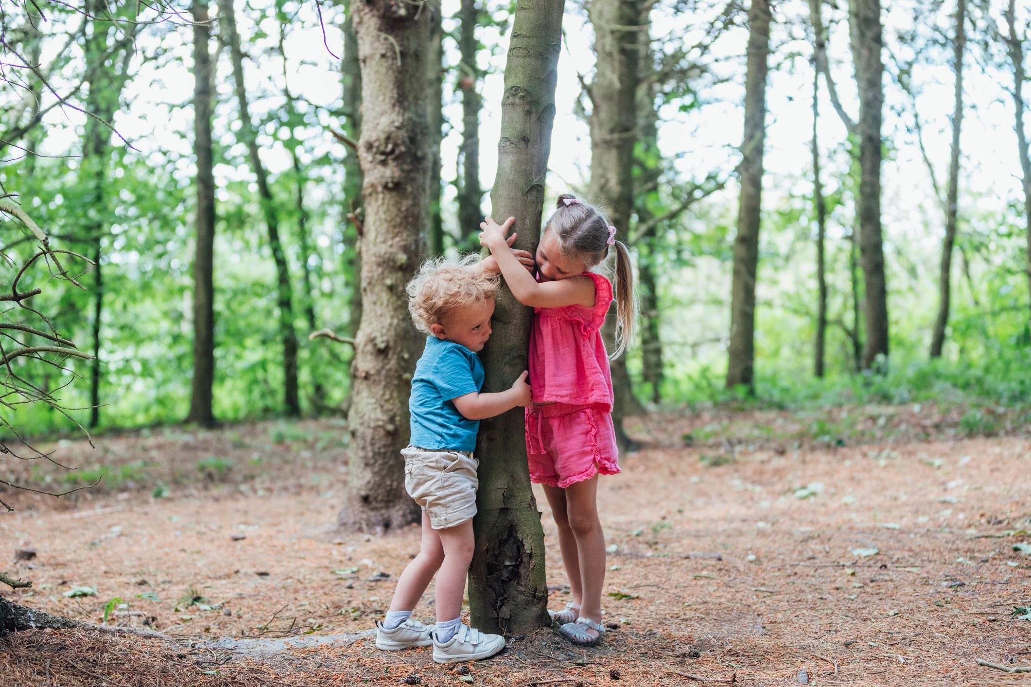 Two children outdoors during a family adventure