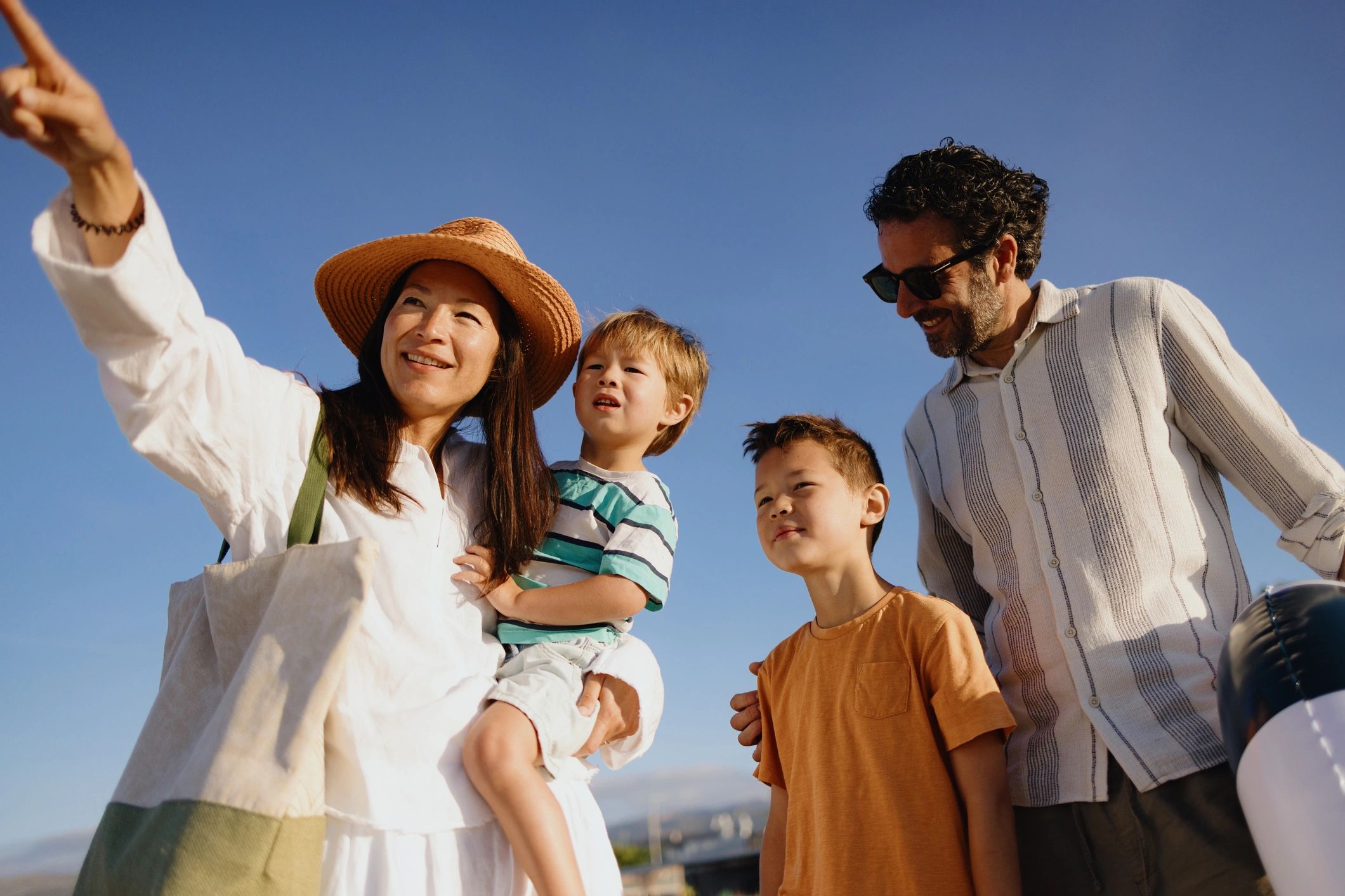 Family enjoying a summer day outdoors
